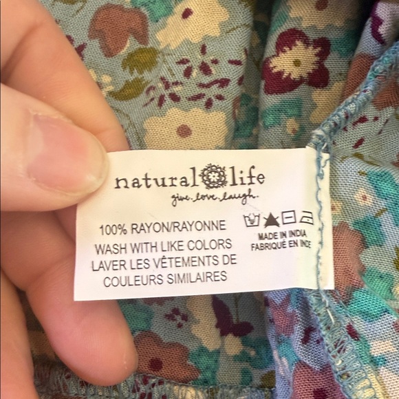 Natural Life Short & Sweet Mini Dress - Light Blue Calico Floral  Size XL NWT - Picture 7 of 8